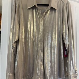 Vince Camuto Metallic Silver Blouse